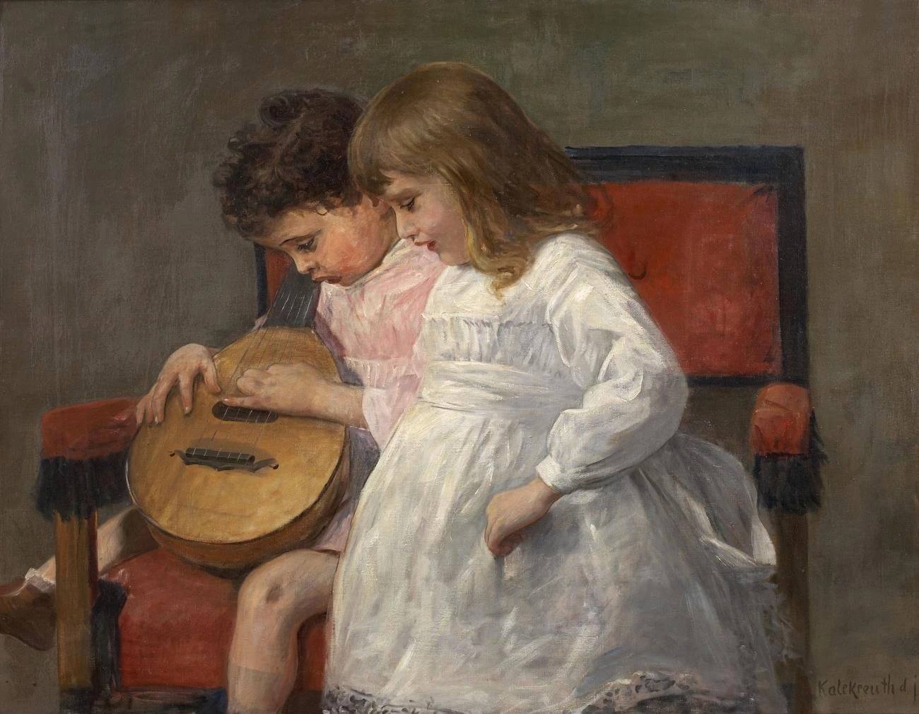 Leopold von Kalckreuth-18-Fratelli con liuto